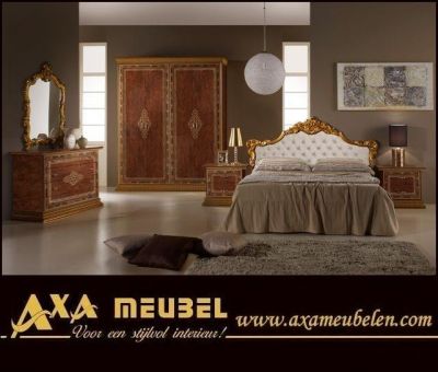 Schlafzimmer Set Nussbaum Furnier Klassische Italienische AXA Möbel