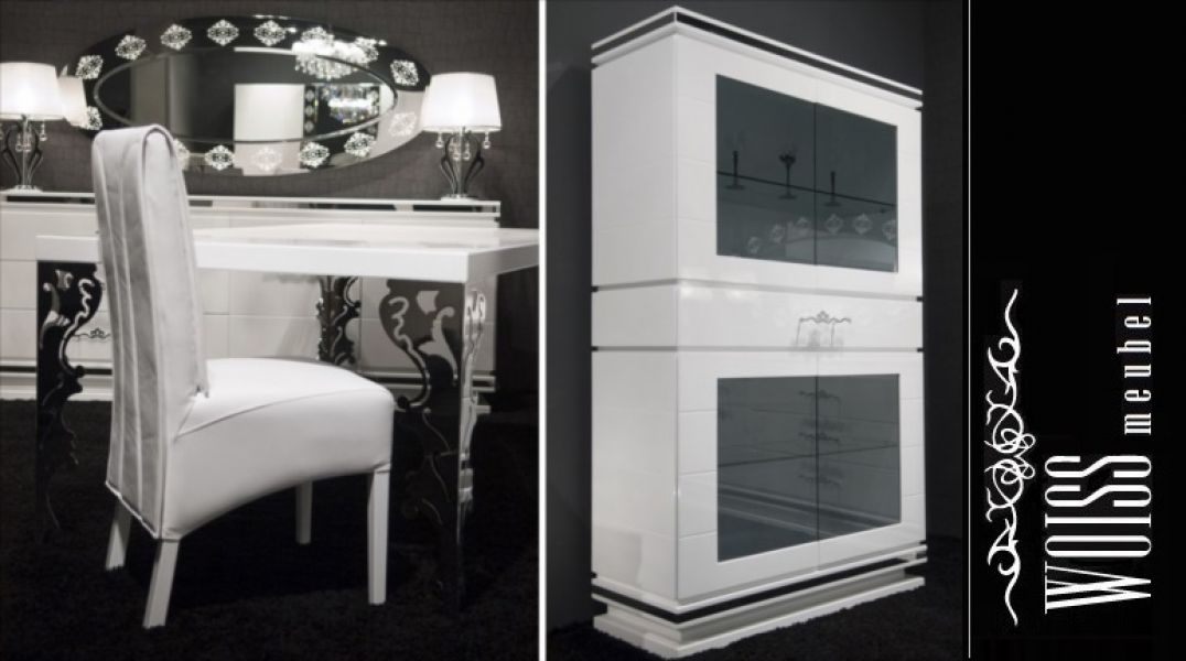TOP Angebot WOISS Möbel Wohnzimmer Einrichtung Hochglanz weiß